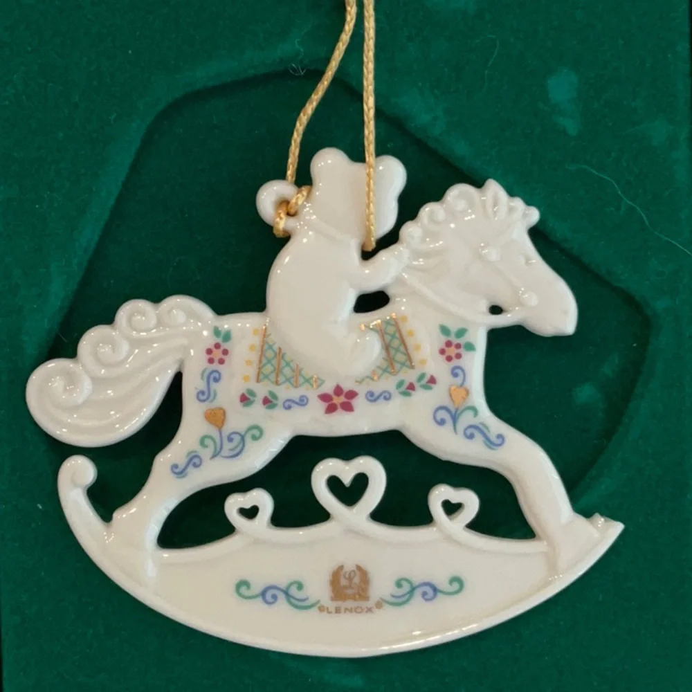 Lenox Baby1st Christmas Ornament 1988 24K Gold Trim Vintage New In Box